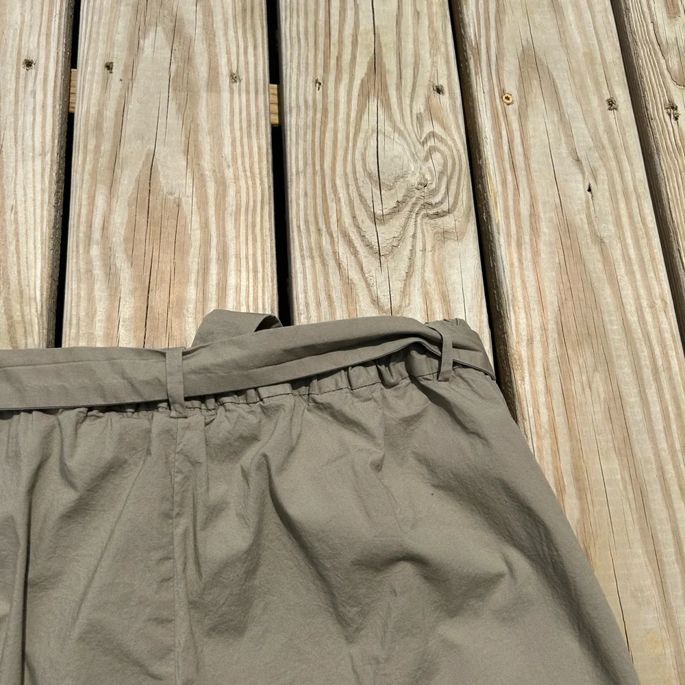 J.Crew  Women's Cotton‎ Blend Pull-On Ankle Pants 14 Tan Wide Leg - Picture 12 of 14